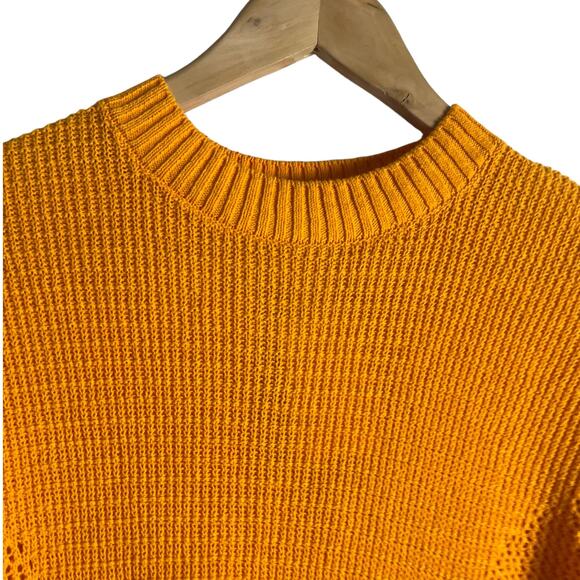 H&M Orange Short Sleeve Crewneck Knit Sweater Dress Size M - Picture 4 of 12